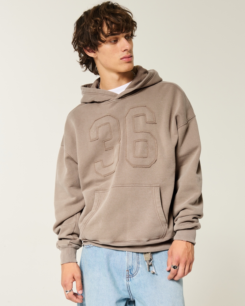Boxy Crop Snakeskin Print Logo Hoodie