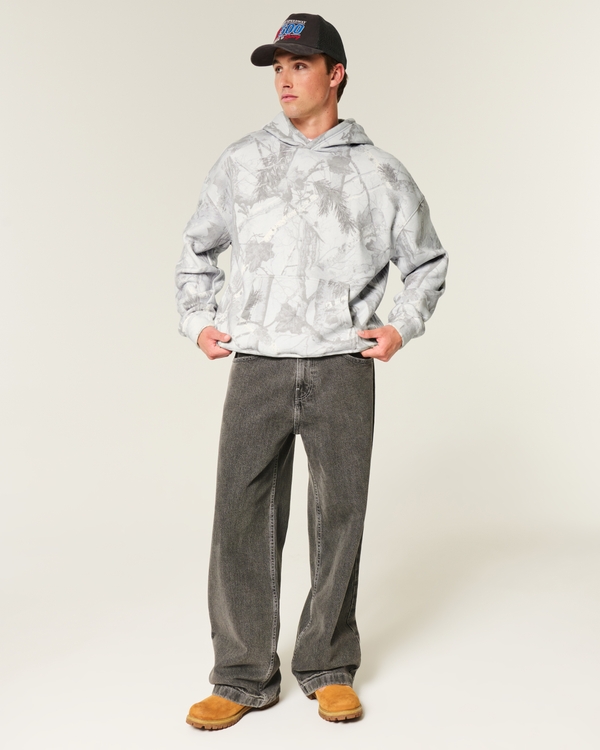 Boxy Camo Hoodie, Light Gray Camo view 2