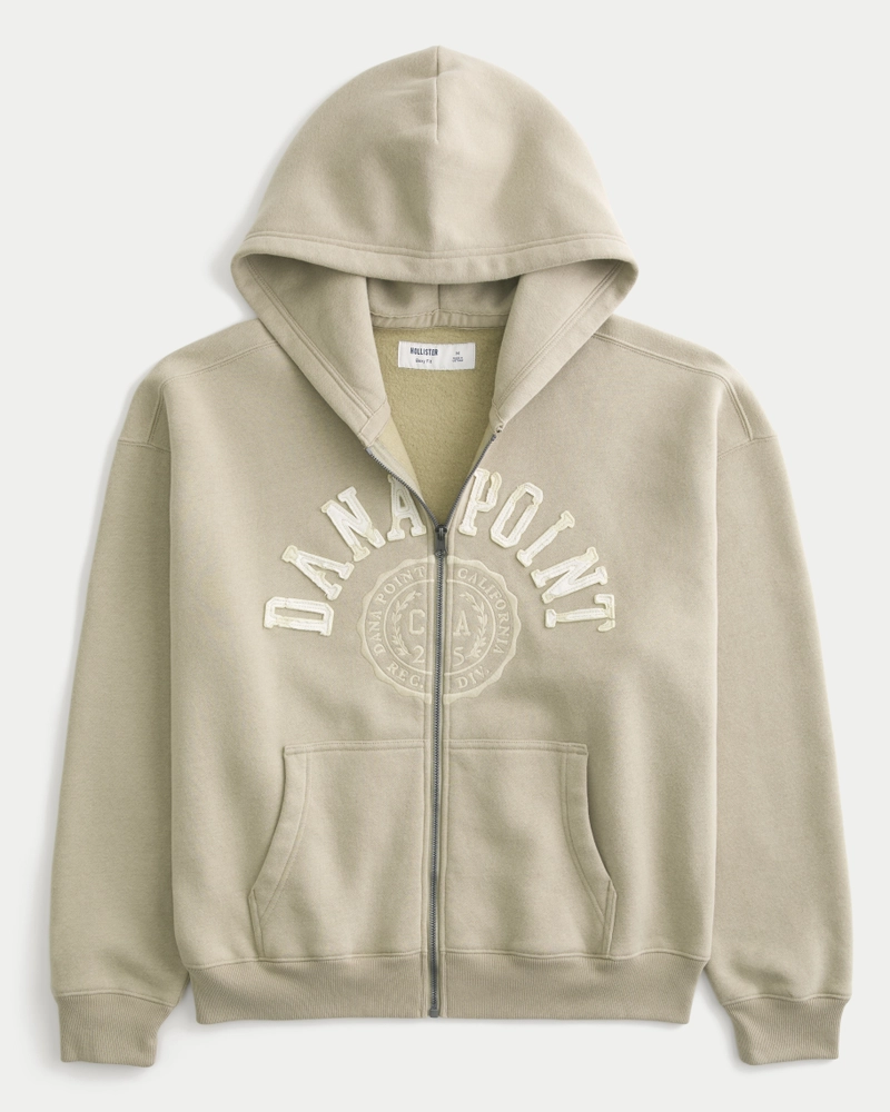 Boxy Dana Point Graphic Zip-Up Hoodie