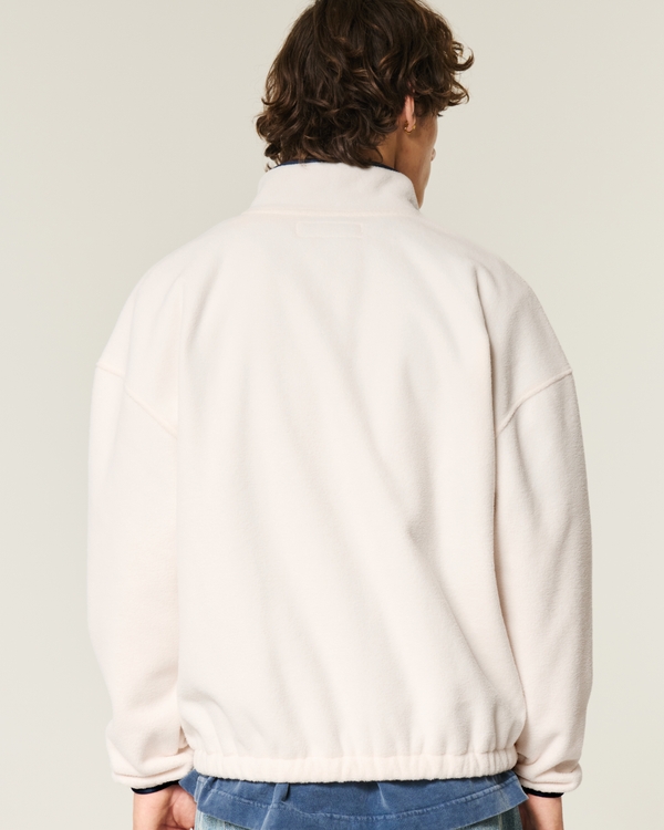 Thermal Fleece Half-Zip Sweatshirt, Cream view 2