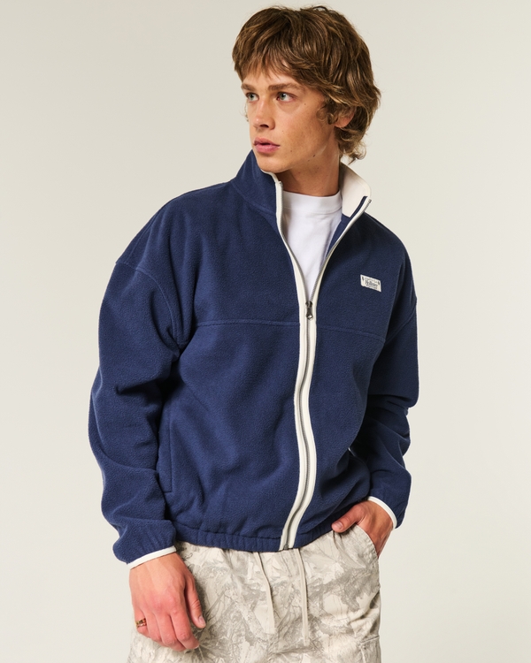 Thermal Fleece Zip-Up Sweatshirt, Dark Navy view 1
