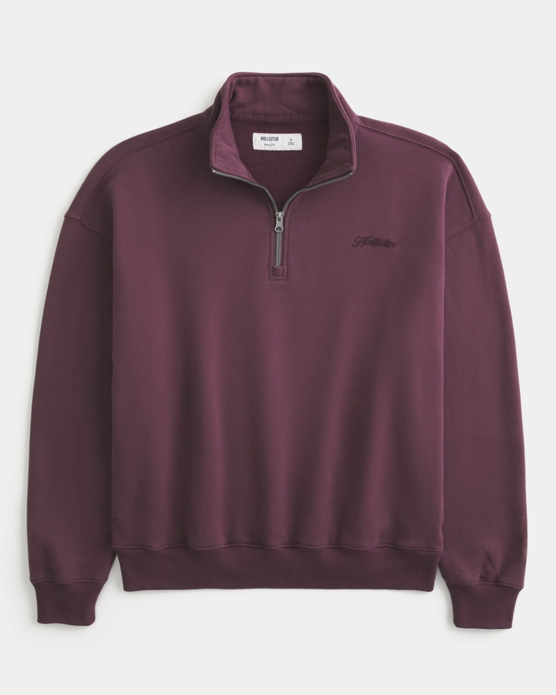 Boxy Logo Quarter-Zip Sweatshirt
