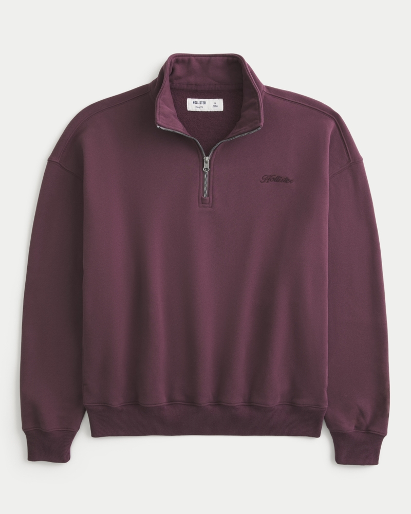 Men's Boxy Logo Quarter-Zip Sweatshirt | Men's Clearance