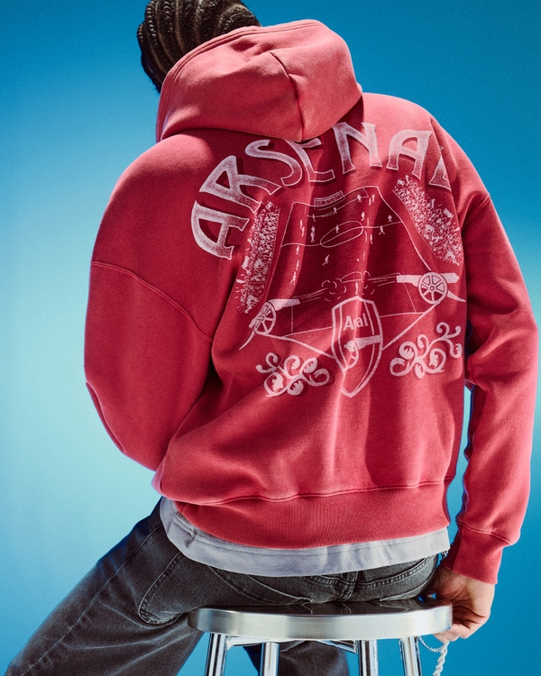 Arsenal F.C. Graphic Hoodie, Faded Red view 1