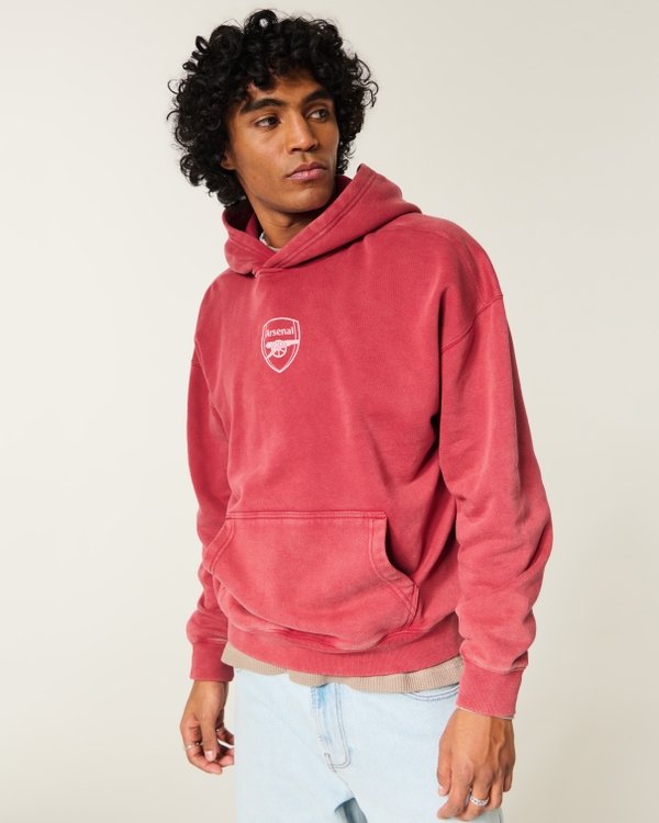 Arsenal F.C. Graphic Hoodie, Faded Red view 2