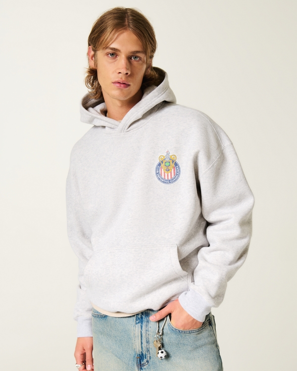 Club Deportivo Guadalajara Graphic Hoodie, Light Heather Gray view 1