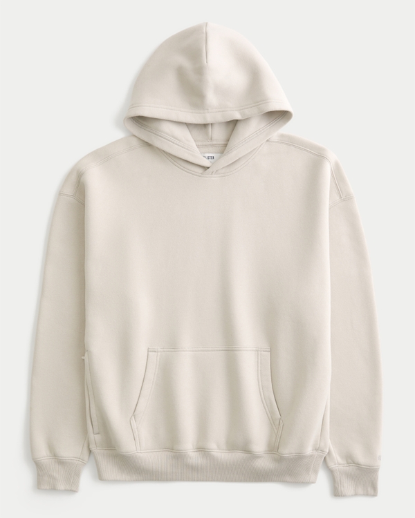 Hollister Feel Good Boxy Hoodie, Stone view 1