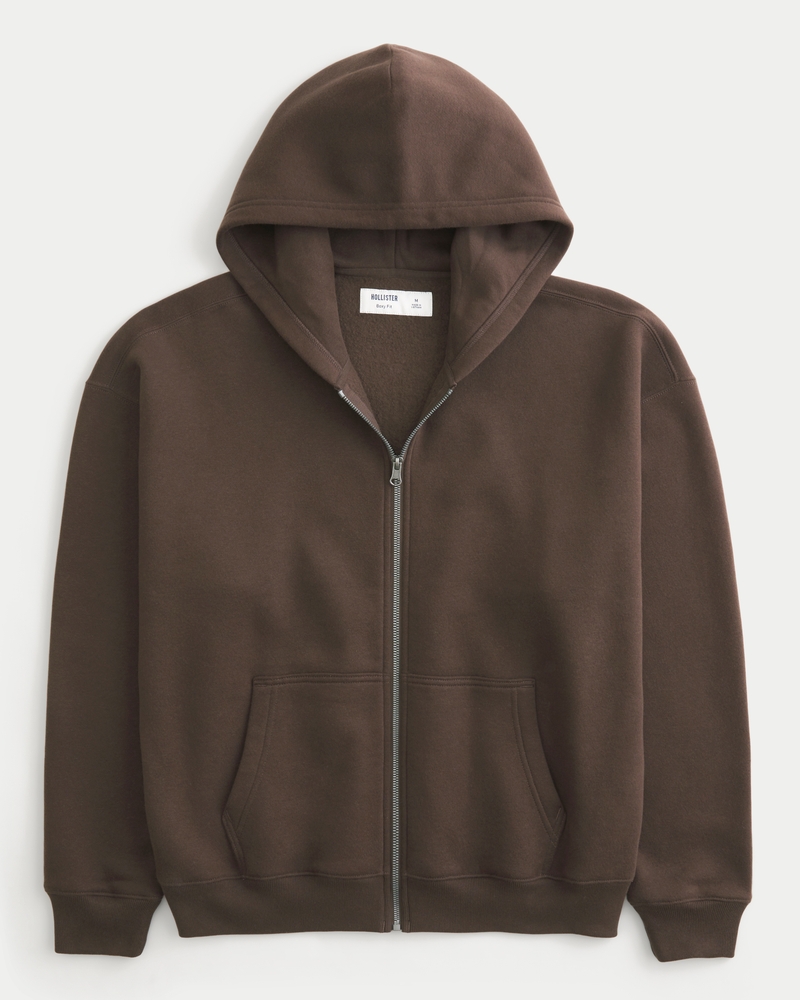 Men's Boxy Zip-Up Hoodie | Men's Tops | HollisterCo.com
