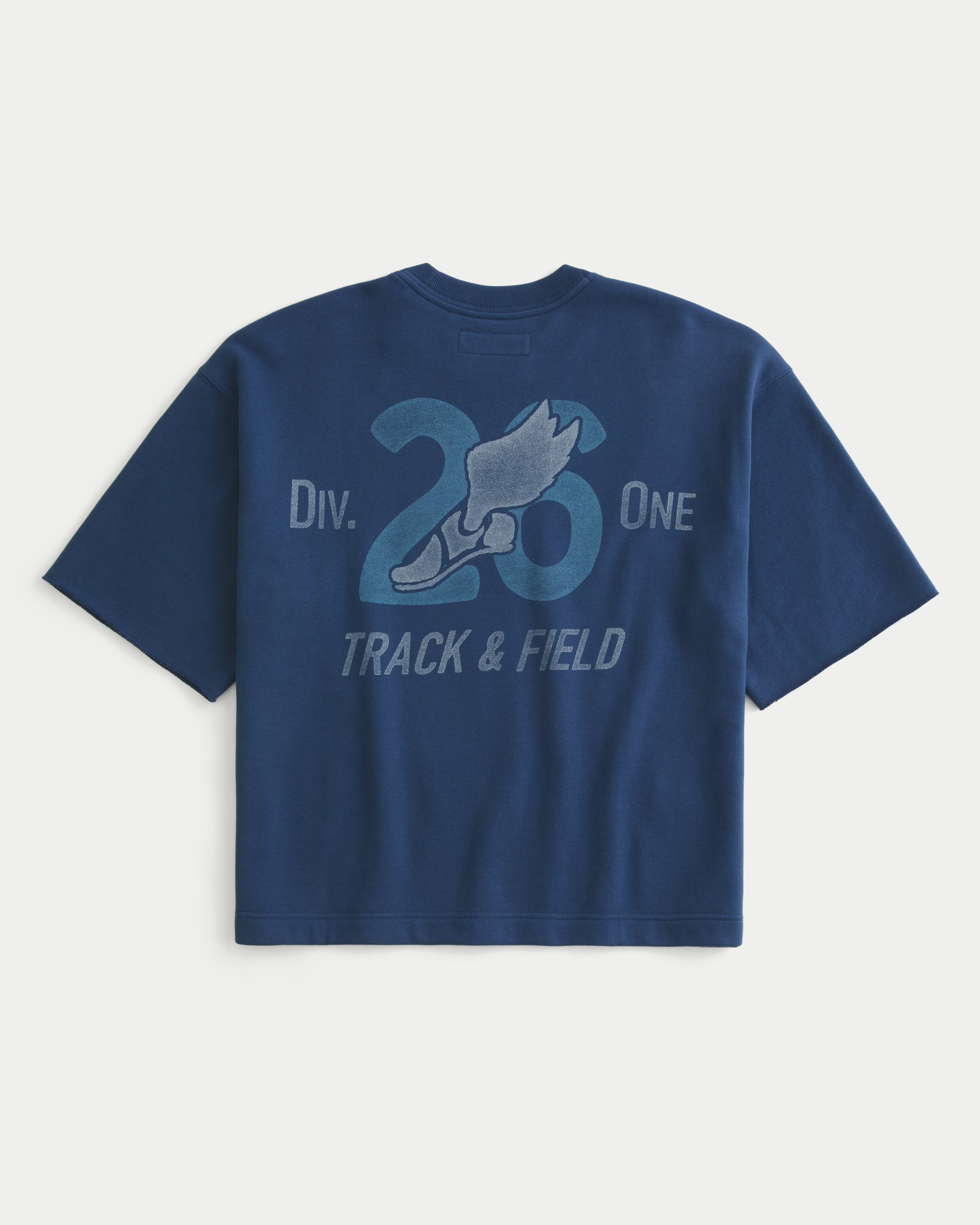 Boxy Short-Sleeve Track & Field Graphic Sweatshirt