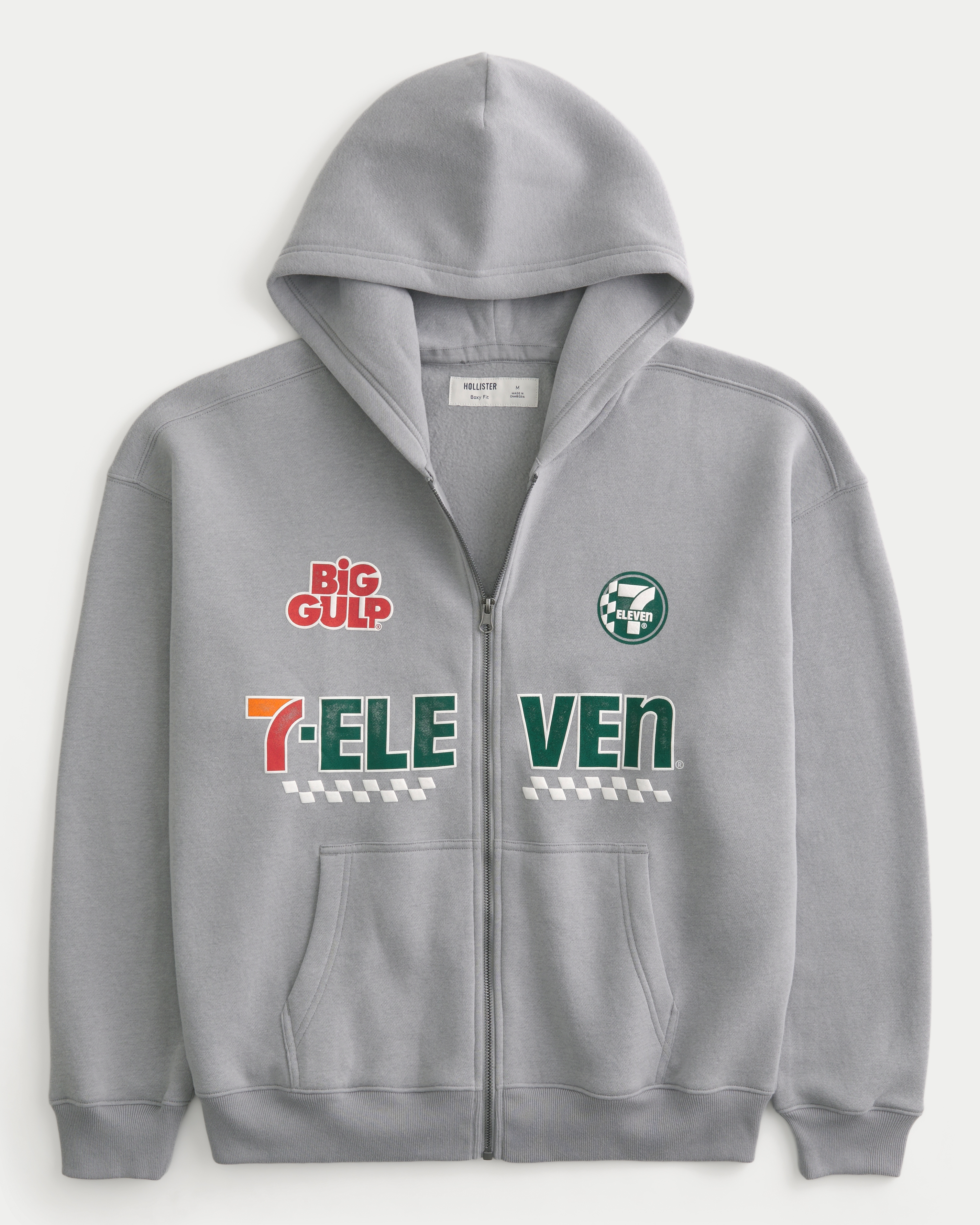 Boxy 7-Eleven Graphic Zip-Up Hoodie
