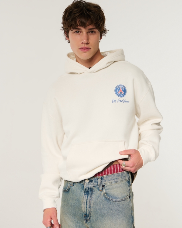 Paris Saint-Germain F.C. Graphic Hoodie, Cream view 1