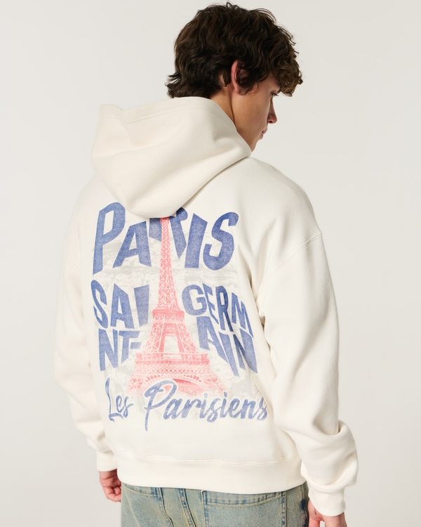 Paris Saint-Germain F.C. Graphic Hoodie, Cream view 2