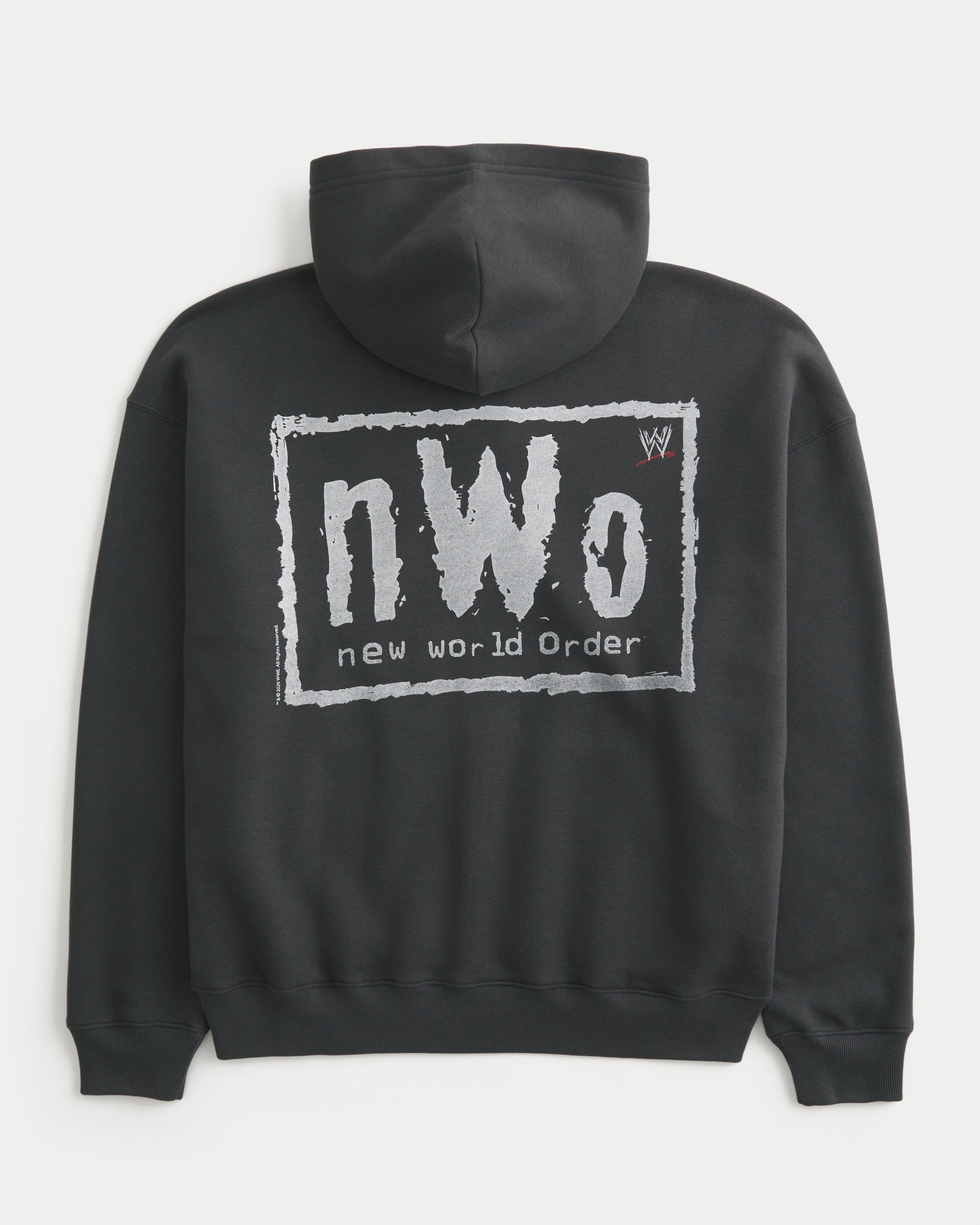 Boxy WWE nWo Graphic Zip-Up Hoodie