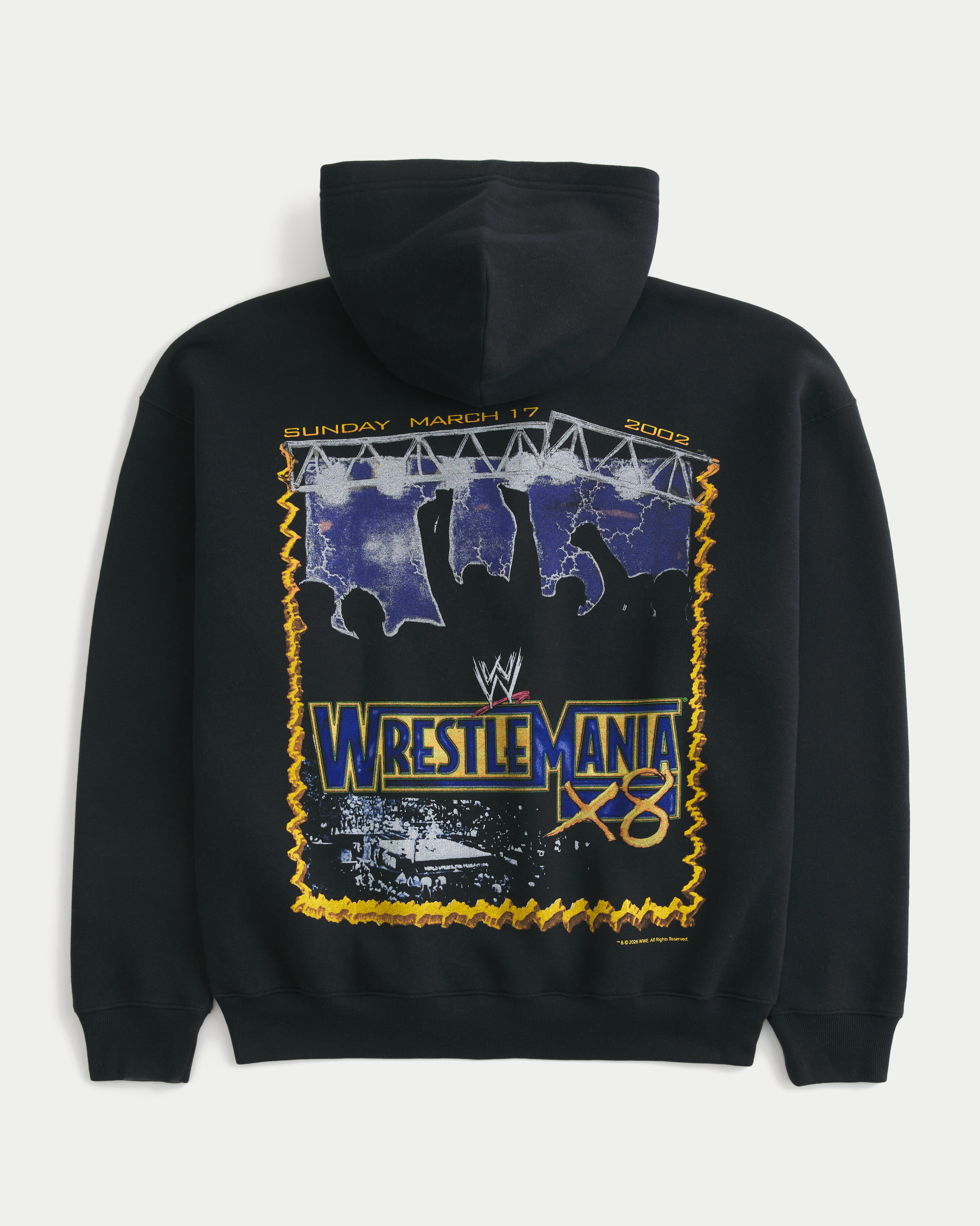 Boxy Zip-Up WrestleMania Graphic Hoodie