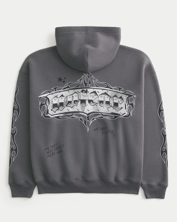 Men's Boxy Zip-Up No Fear Graphic Hoodie | Men's Tops