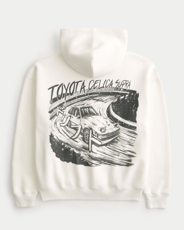 Sudadera con capucha de corte cuadrado con estampa de Toyota Celica, White Print view 1