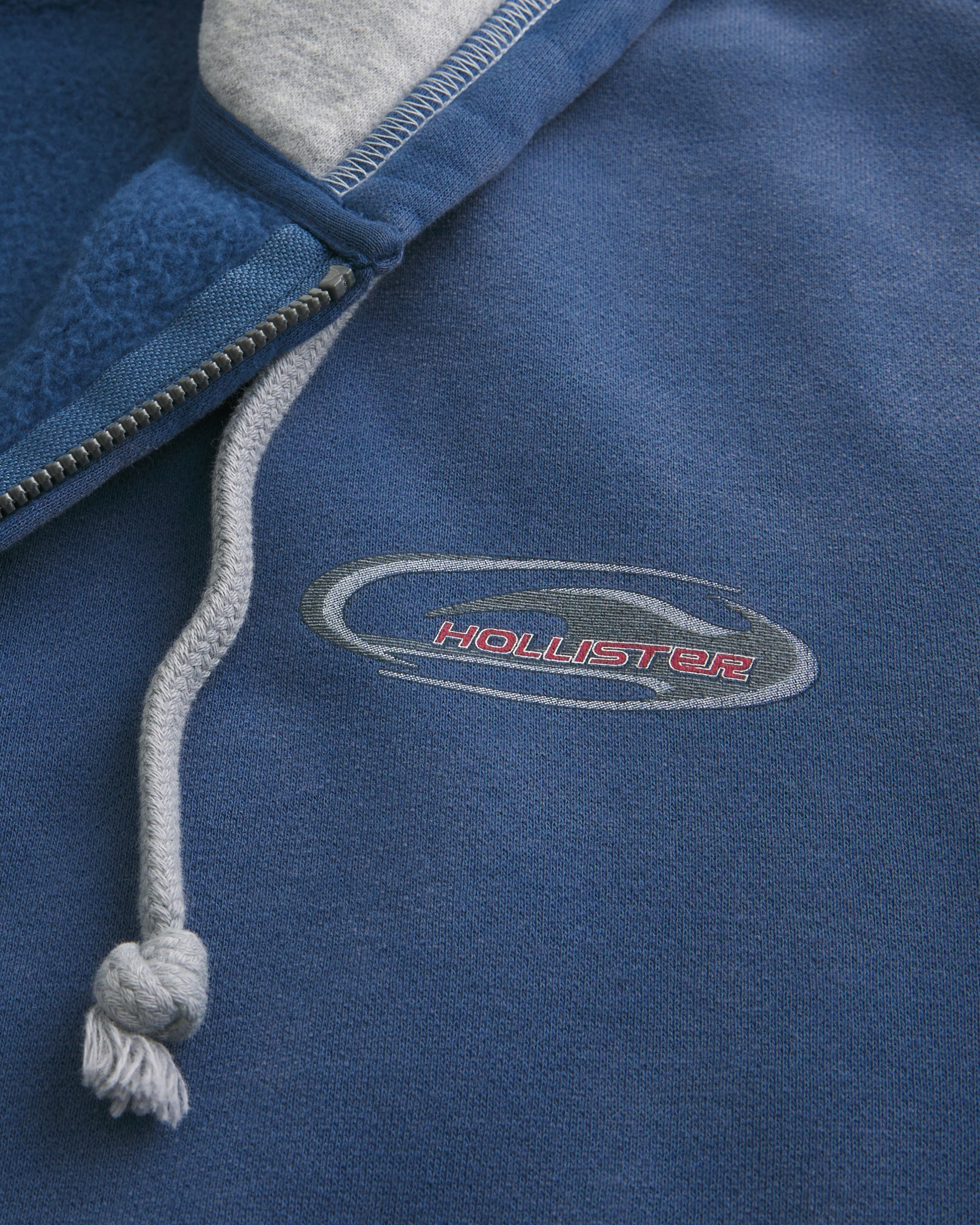 Zip-Up Logo Graphic Hoodie