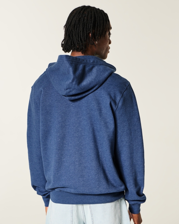 Zip-Up Icon Hoodie, Faded Navy view 2