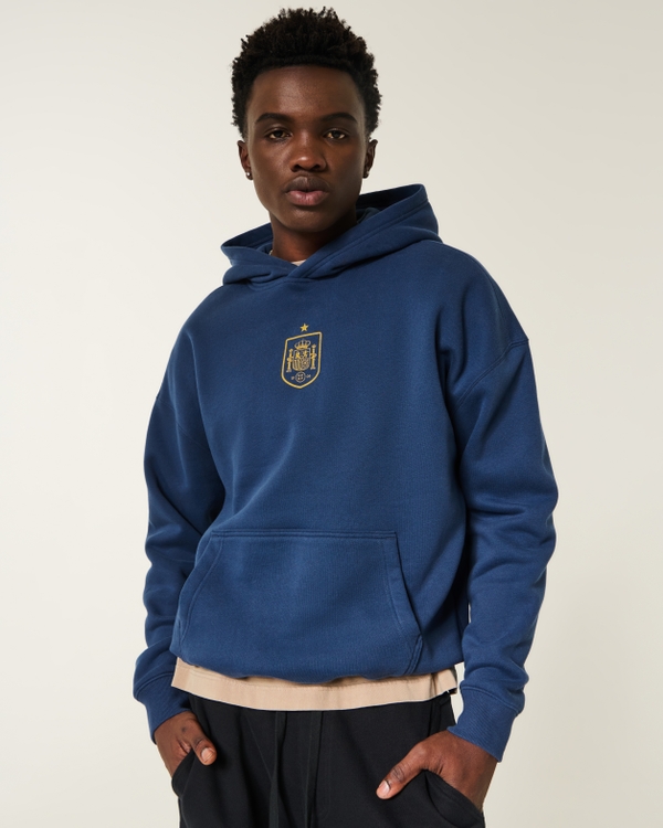 Spain National Football Team Graphic Hoodie, Faded Navy view 1
