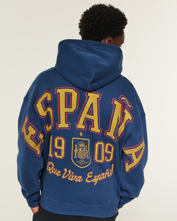 Spain National Football Team Graphic Hoodie, Faded Navy view 2