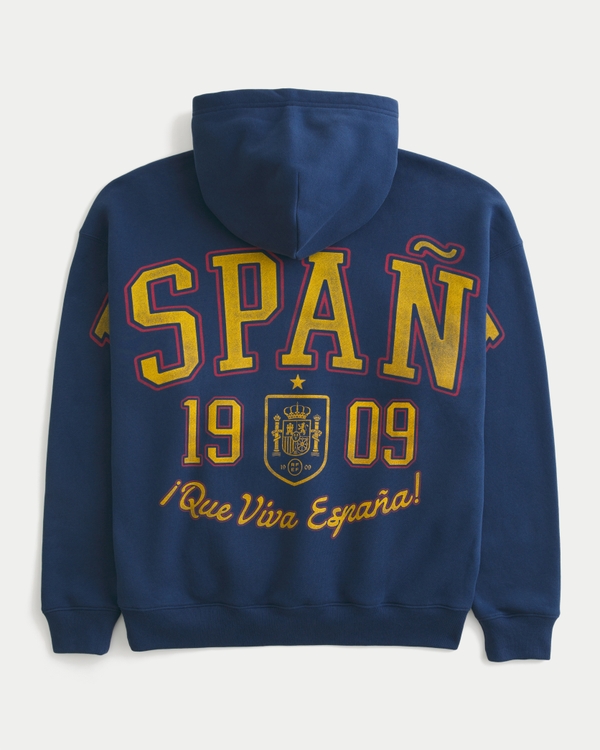 Spain National Football Team Graphic Hoodie, Faded Navy view 1