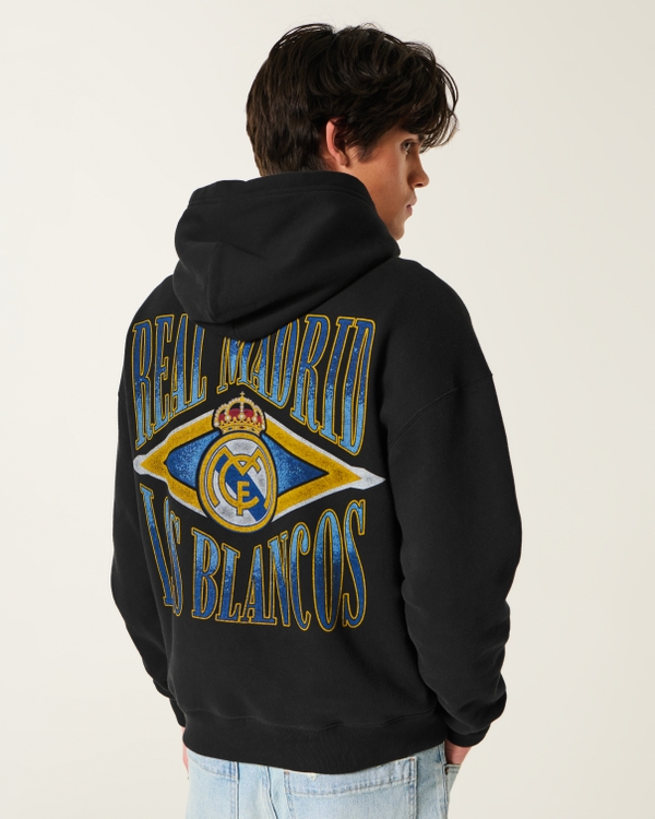 Real Madrid CF Graphic Hoodie, Black view 1