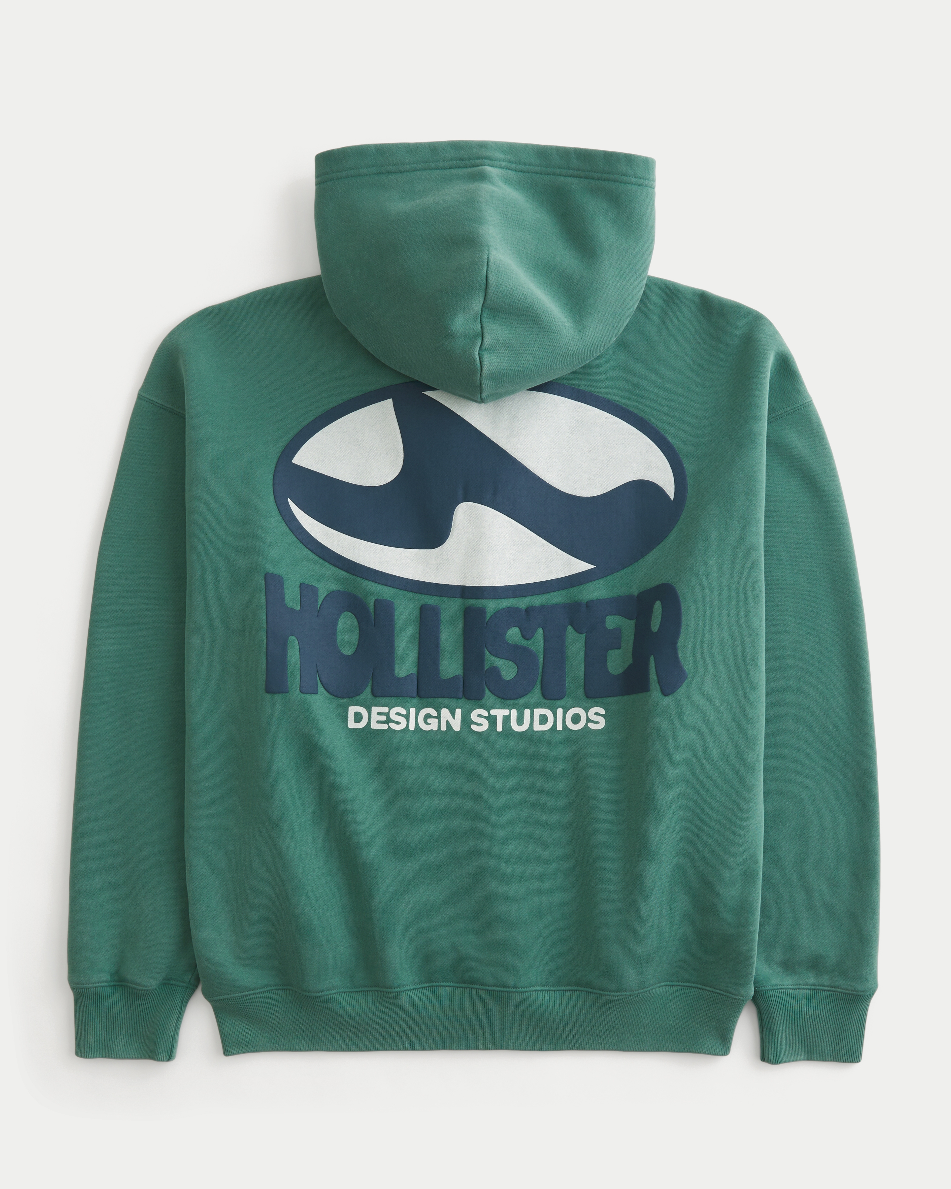 Boxy Zip-Up Logo Graphic Hoodie