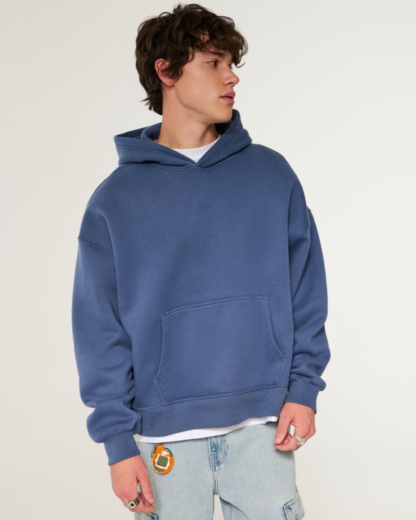 Super Boxy Logo Hoodie, Faded Navy view 2
