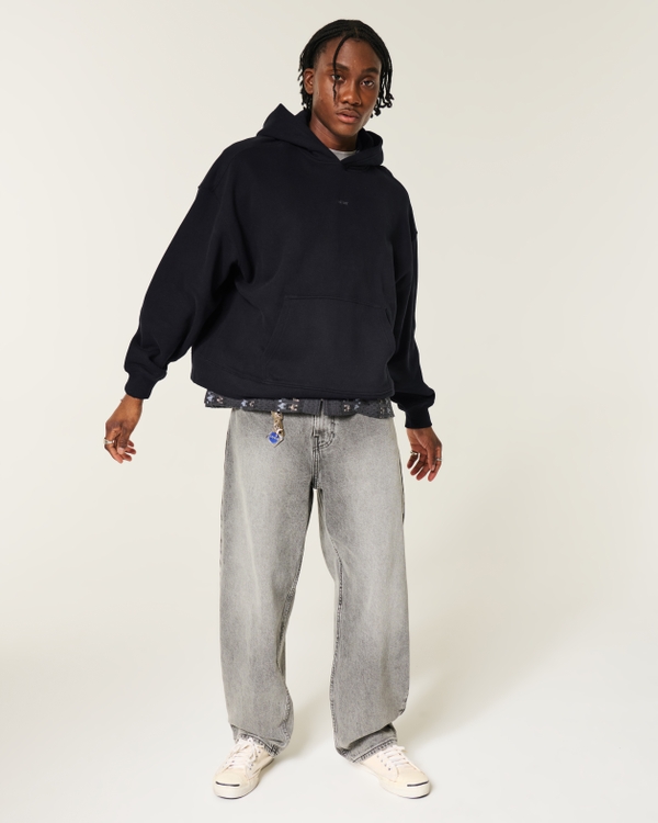 Super Boxy Logo Hoodie, Black view 2