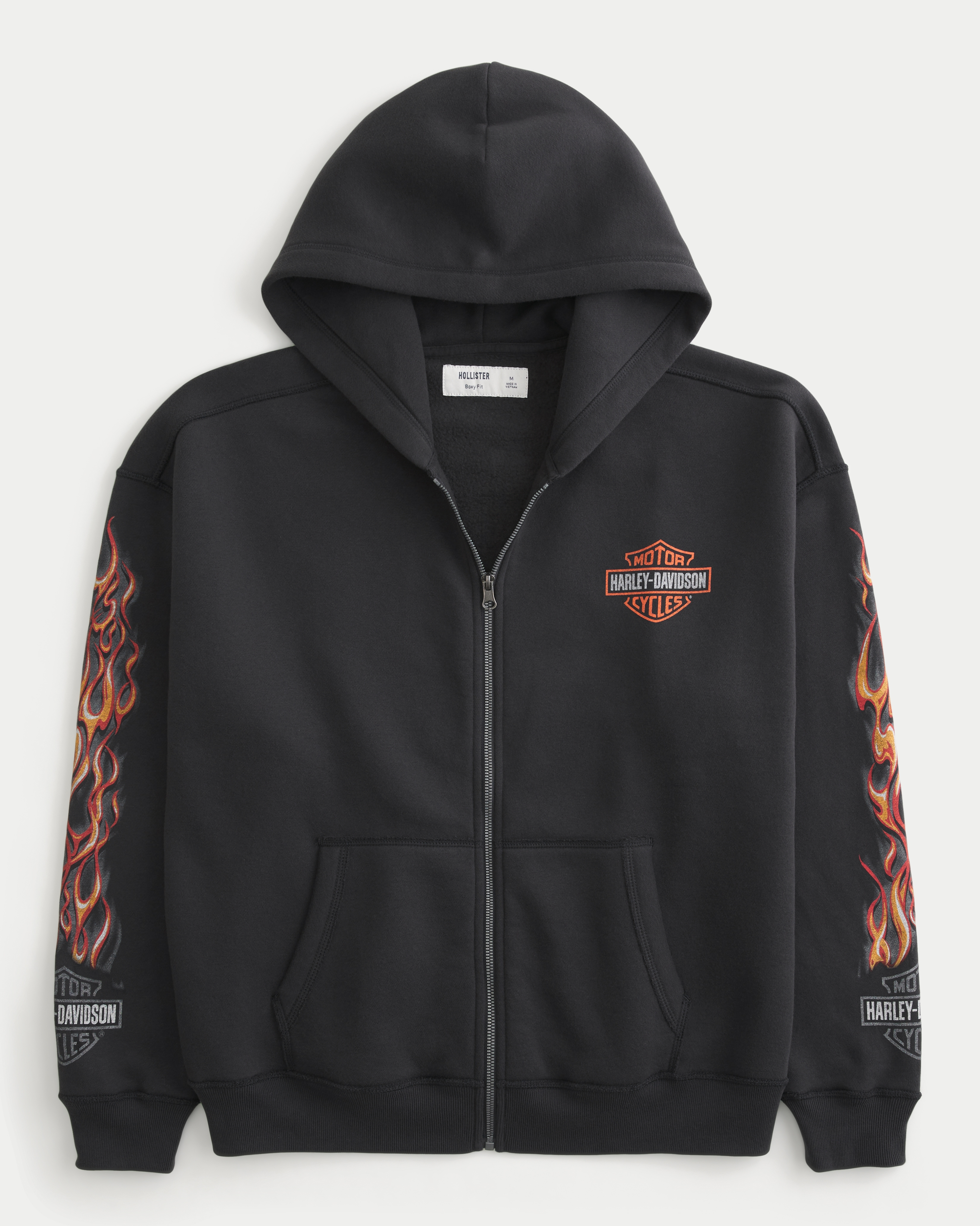 Boxy Zip-Up Harley-Davidson Graphic Hoodie