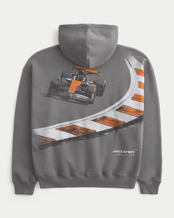 Boxy McLaren Graphic Hoodie, Dark Gray view 1