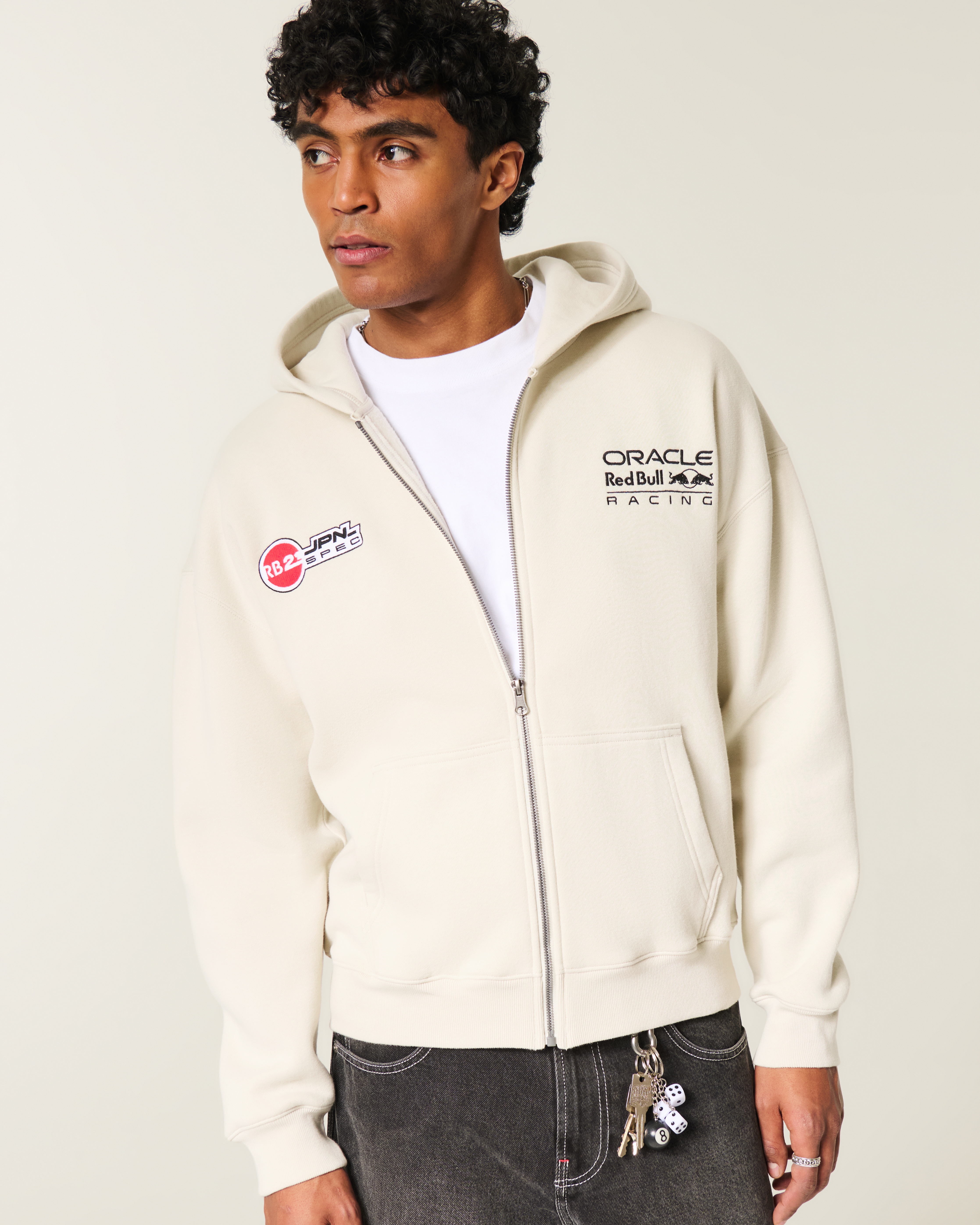 Boxy Zip-Up Oracle Red Bull Racing Graphic Hoodie