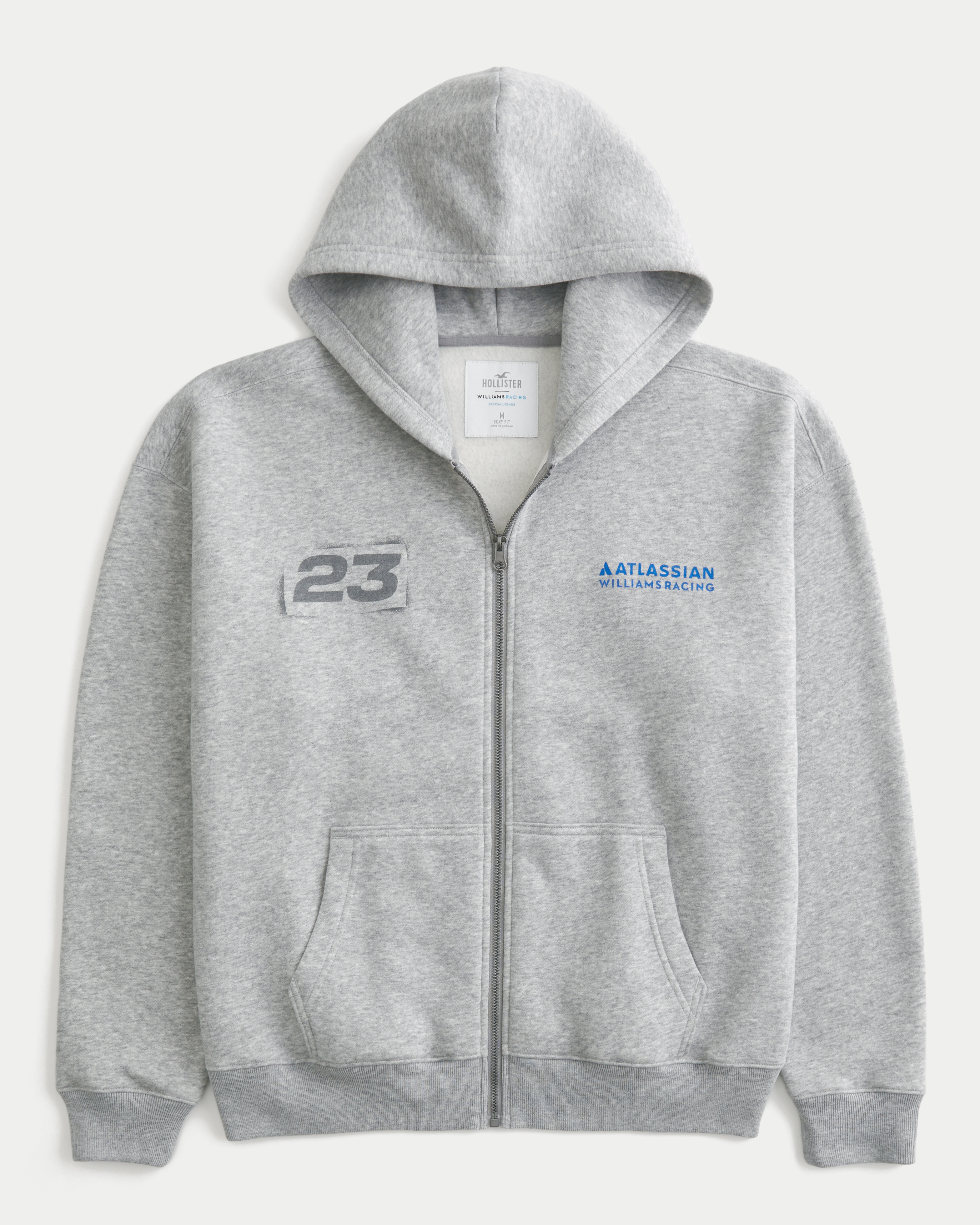 Hollister Boxy Zip-Up Atlassian Williams Racing Graphic Hoodie