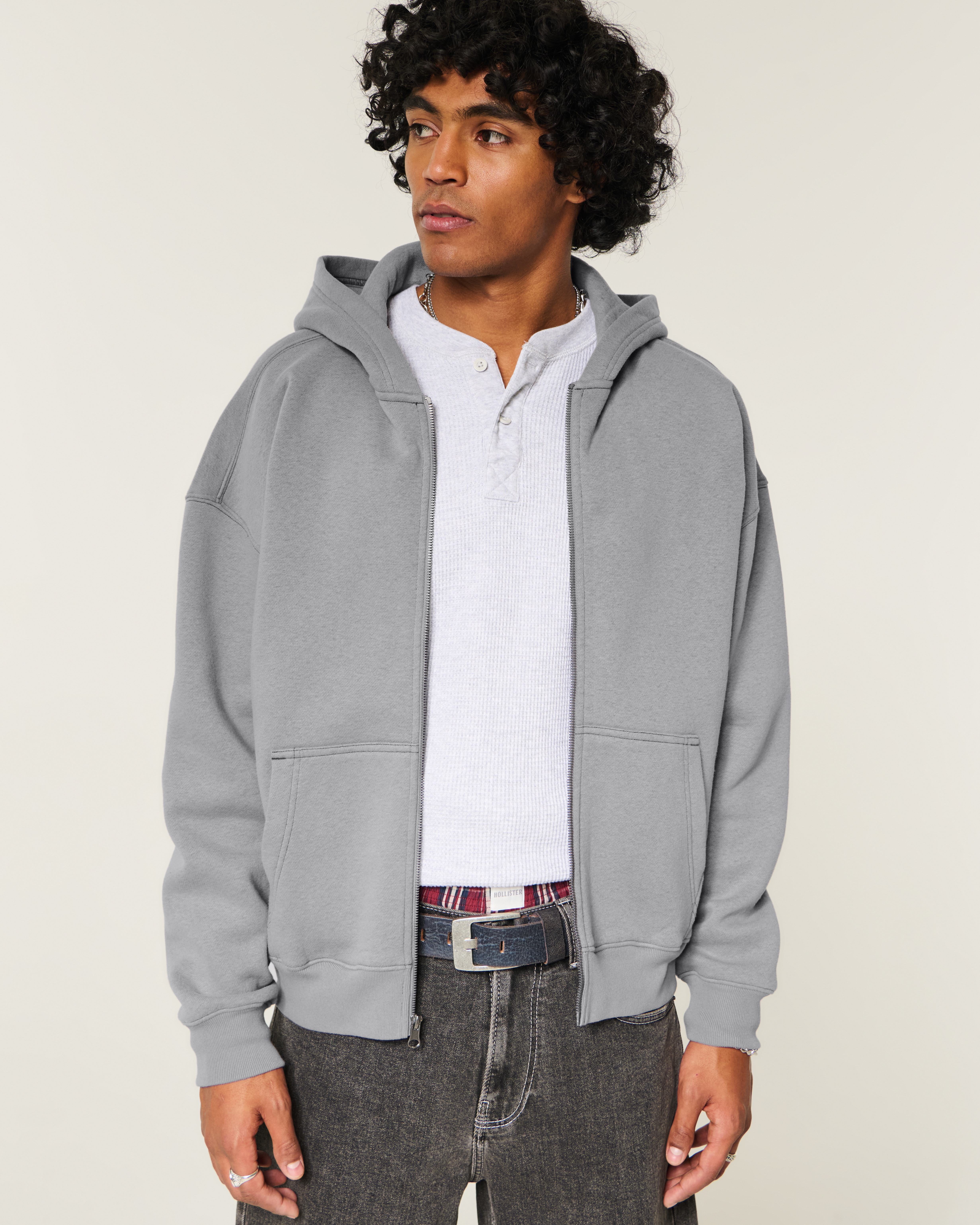 Boxy Zip-Up Hoodie
