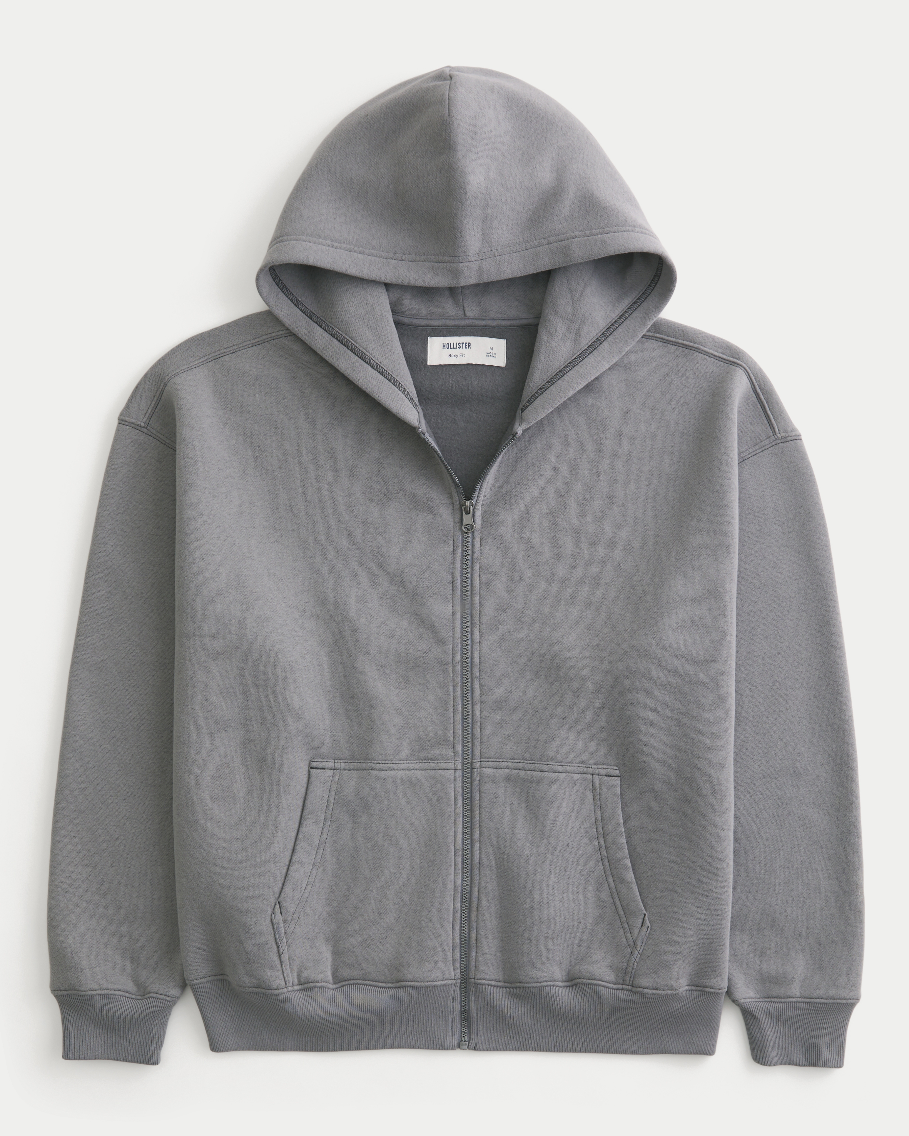 Boxy Zip-Up Hoodie