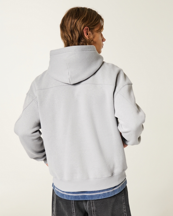 Felpa squadrata con cuciture, Light Grey Print view 2