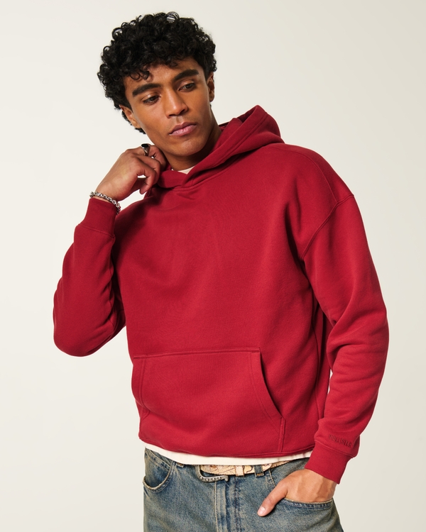 Hollister Feel Good Boxy Hoodie, Washed Dark Red view 1