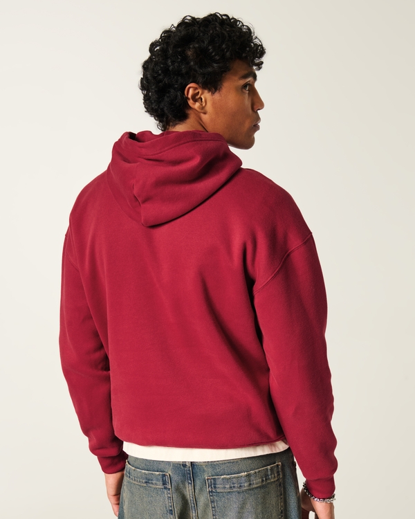 Hollister Feel Good Boxy Hoodie, Washed Dark Red view 2