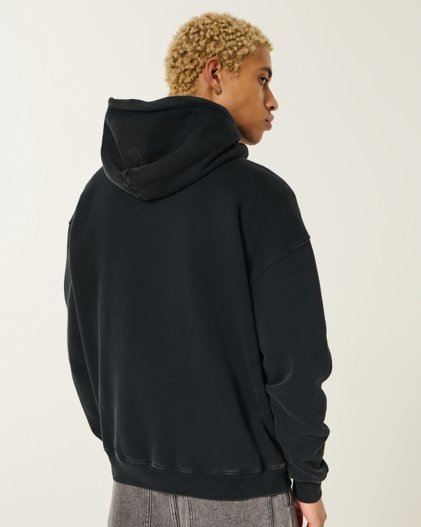 Boxy Washed Hoodie, Washed Black view 2