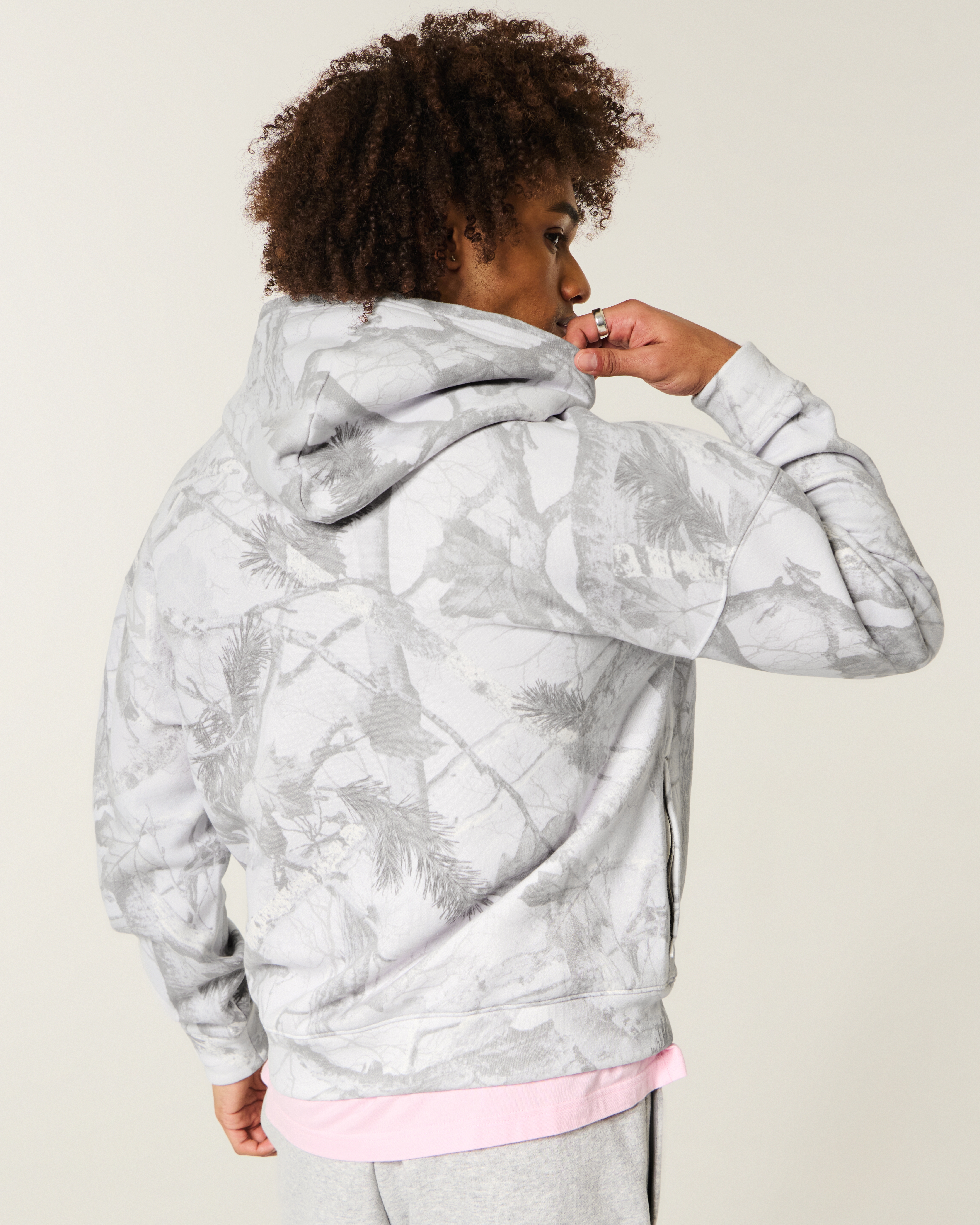 Hollister Feel Good Boxy Camo Hoodie