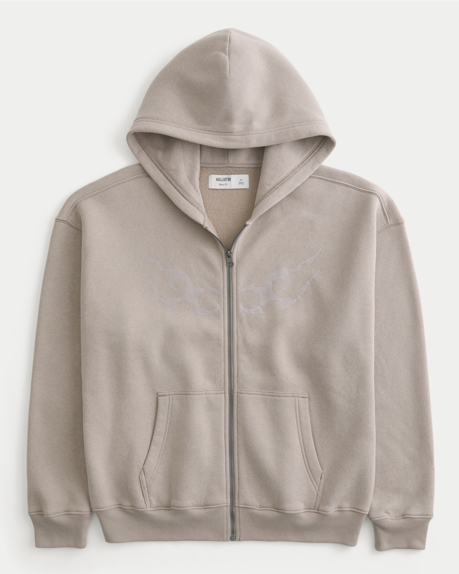Men's Boxy Zip-Up Hoodie | Men's Clearance | HollisterCo.com