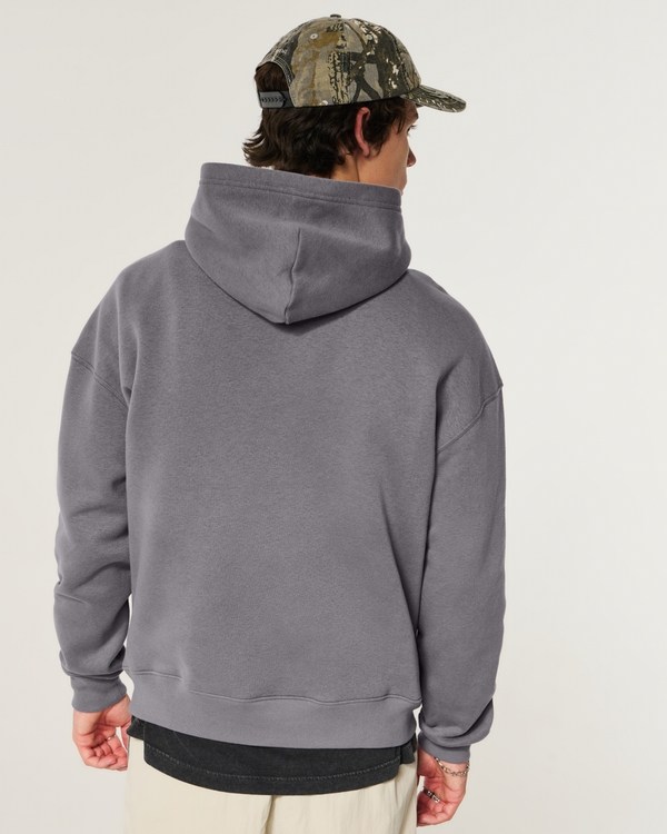 Boxy Hoodie, Washed Dark Gray view 2