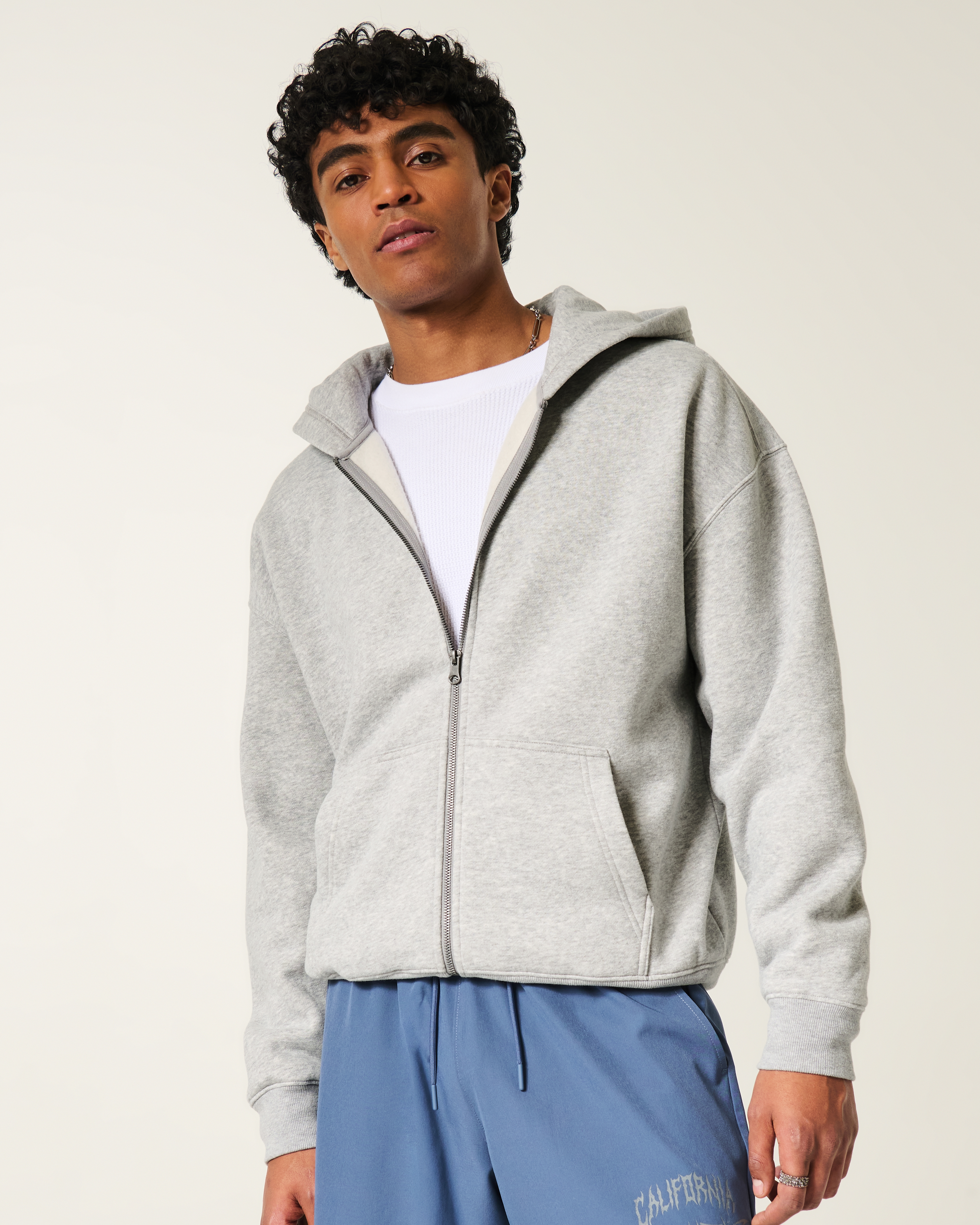Boxy Zip-Up Hoodie