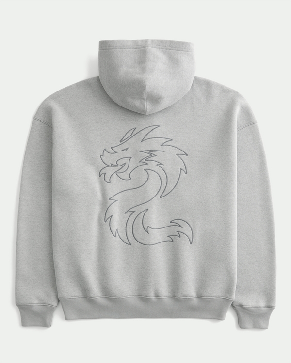 Boxy Toyota Supra Graphic Zip-Up Hoodie, Gray view 1