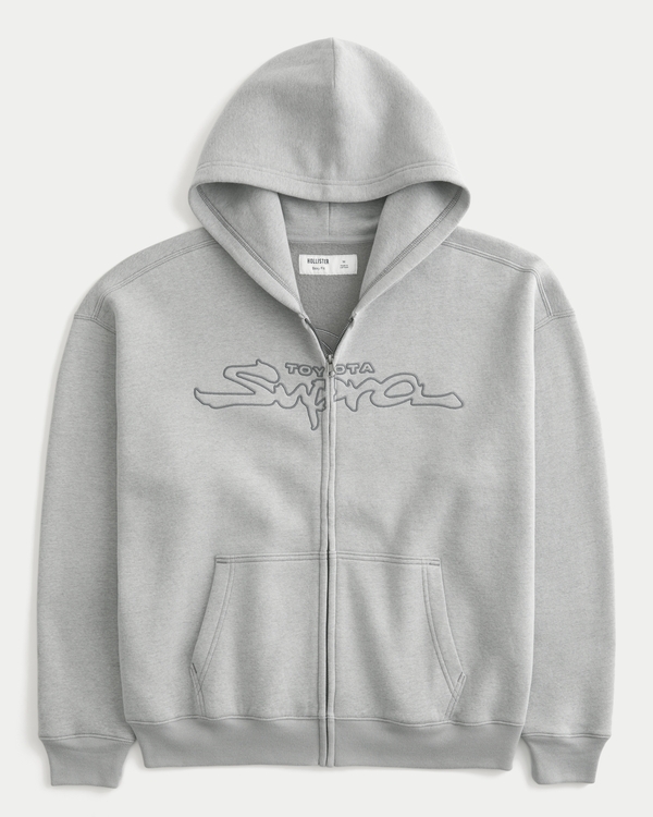 Men's Boxy Toyota Supra Graphic Zip Up Hoodie | Men's Sale