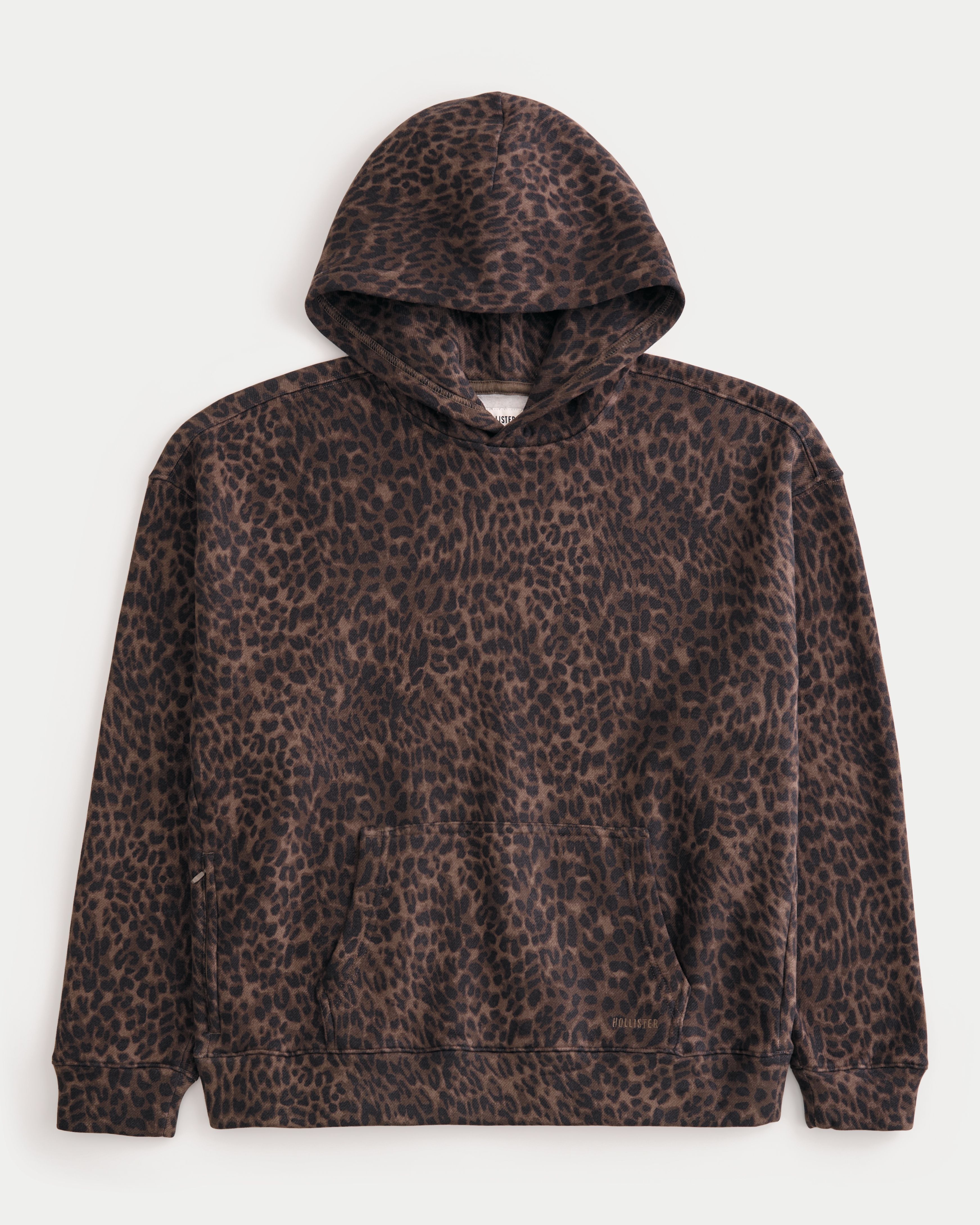 Boxy Leopard Print Hoodie