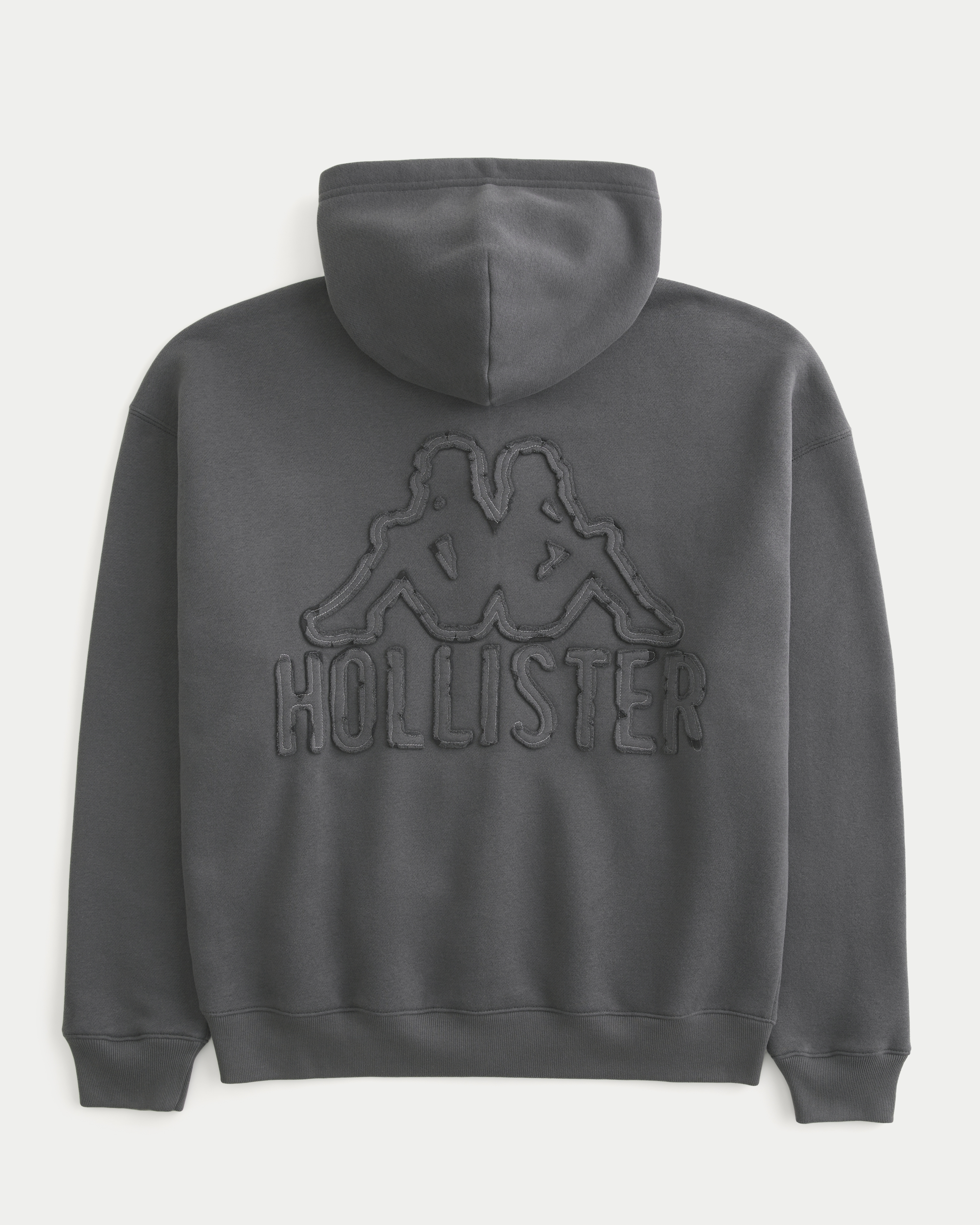 Hollister + Kappa Boxy Zip-Up Logo Graphic Hoodie