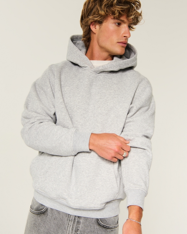 Boxy Hoodie, Heather Gray view 1