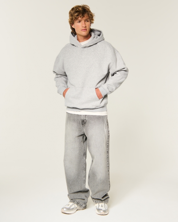 Boxy Hoodie, Heather Gray view 2
