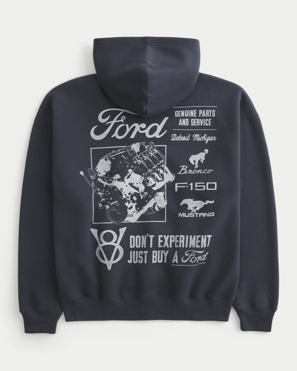 Men's Boxy Zip-Up Ford Graphic Hoodie | Men's Graphics Shop